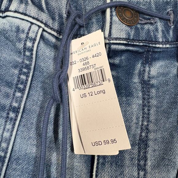 American Eagle 12 Long Cozy Next Level Stretch Jogger Jegging Blue Super Soft - Picture 6 of 12